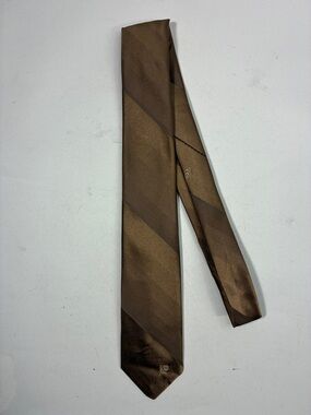 Pierre Cardin Brown Satin Diagonal Stripe Tie